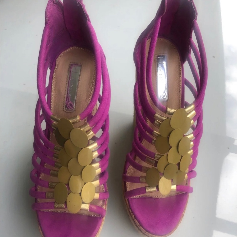 H by halston wedge platform